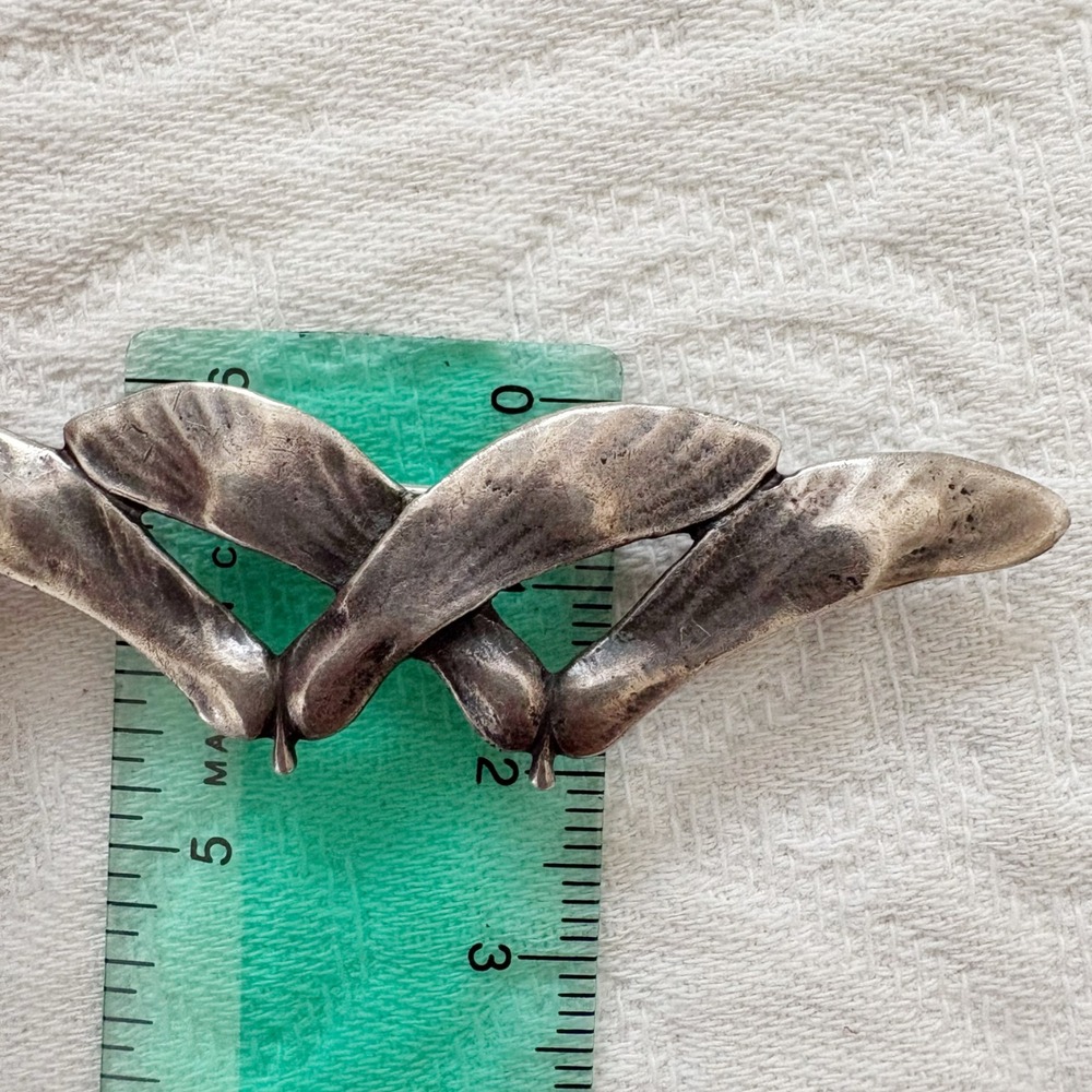 Vintage Jo Michels Sterling Silver Samara Maple Seed Pod Pin Brooch - Picture 5 of 7